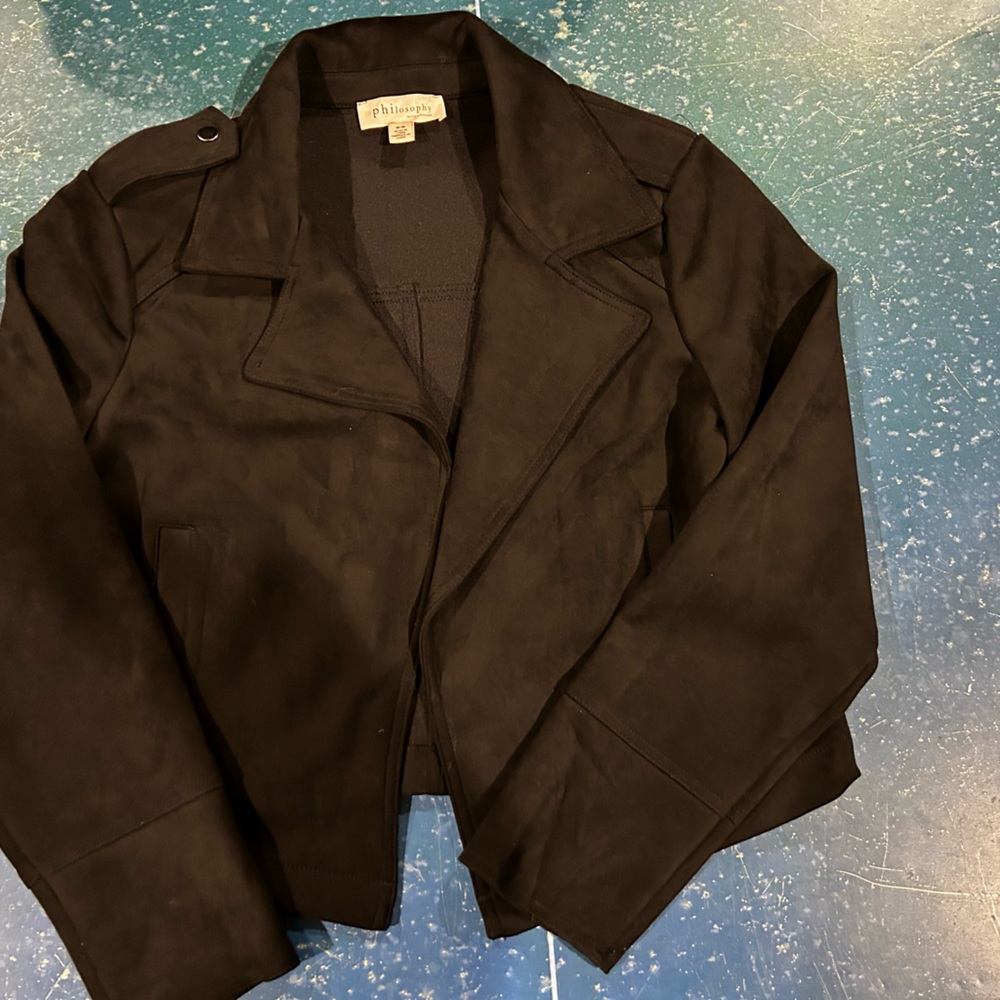Short, black, suede jacket EUC